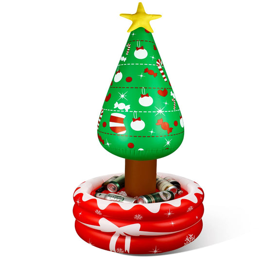 1 Pack Inflatable Christmas Tree Hot Cocoa Mug Coolers Drink Beverage Inflatable Cooler Christmas Decorations Party Supplies for Home Office Holiday Winter Party Decorations (Tree)