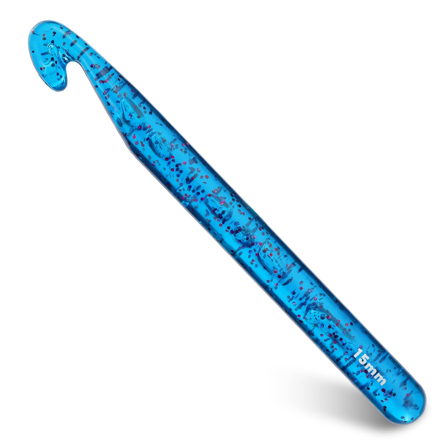 15 mm Large Crochet Hooks, Ergonomic Handle for Arthritic Hands, Professional Huge Crochet Needles, Colorful Transparent Crochet Hook for Beginners and Crocheting Yarn(Blue)