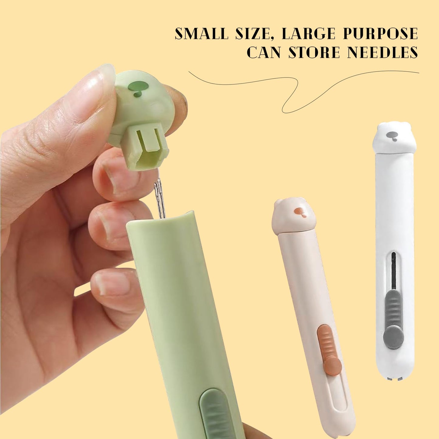 Upgraded 3 in 1 Automatic Needle Threaders Seam Ripper with Needle Storage,Needle Threaders for Hand Sewing, Embroidery,Quick Needle Threading Tool (1PCS-Green)