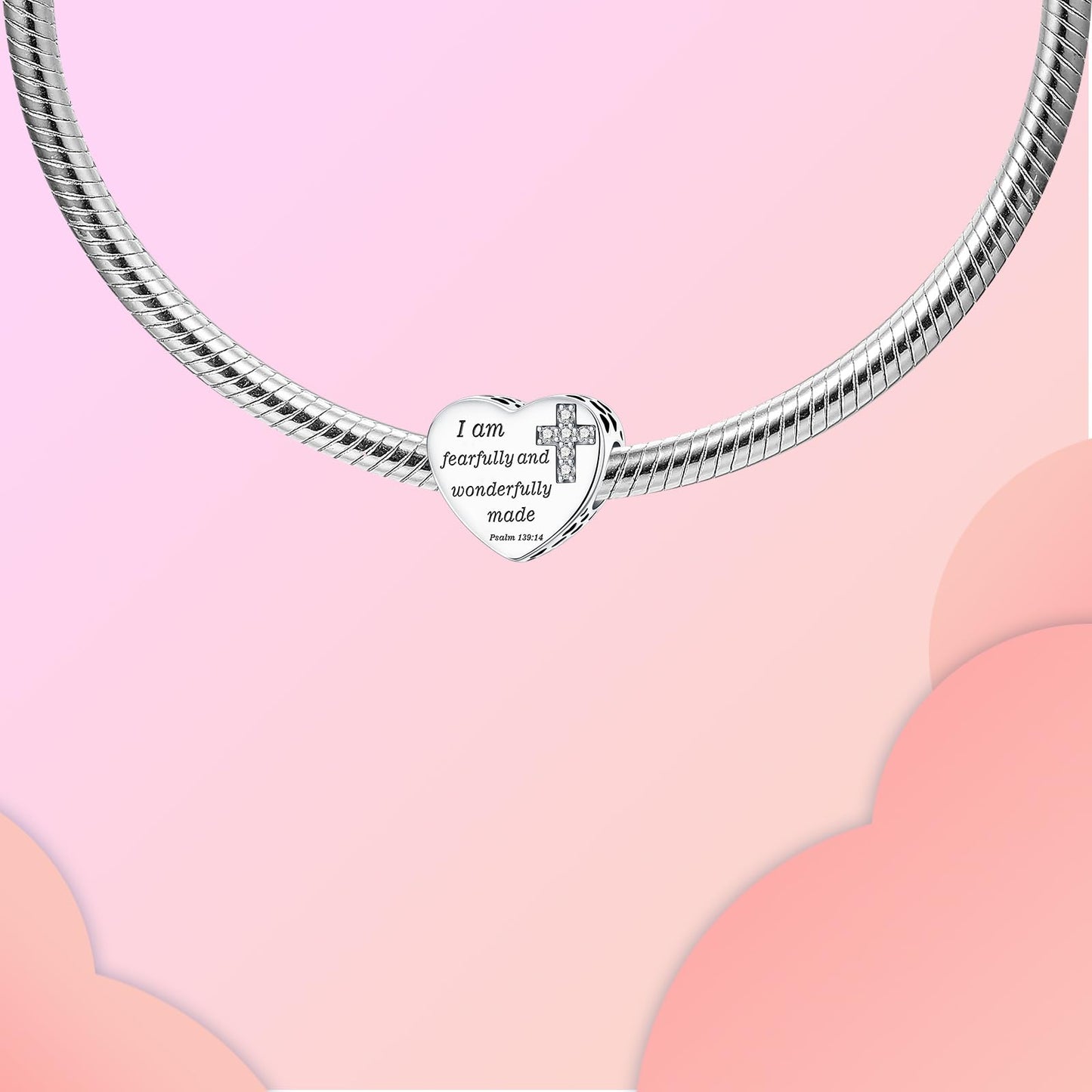 LUXILLA I am fearfully and wonderfully made Psalm 139:14 Charm fits Bracelets Necklace Pendant Bead Charms Jewelry Gift