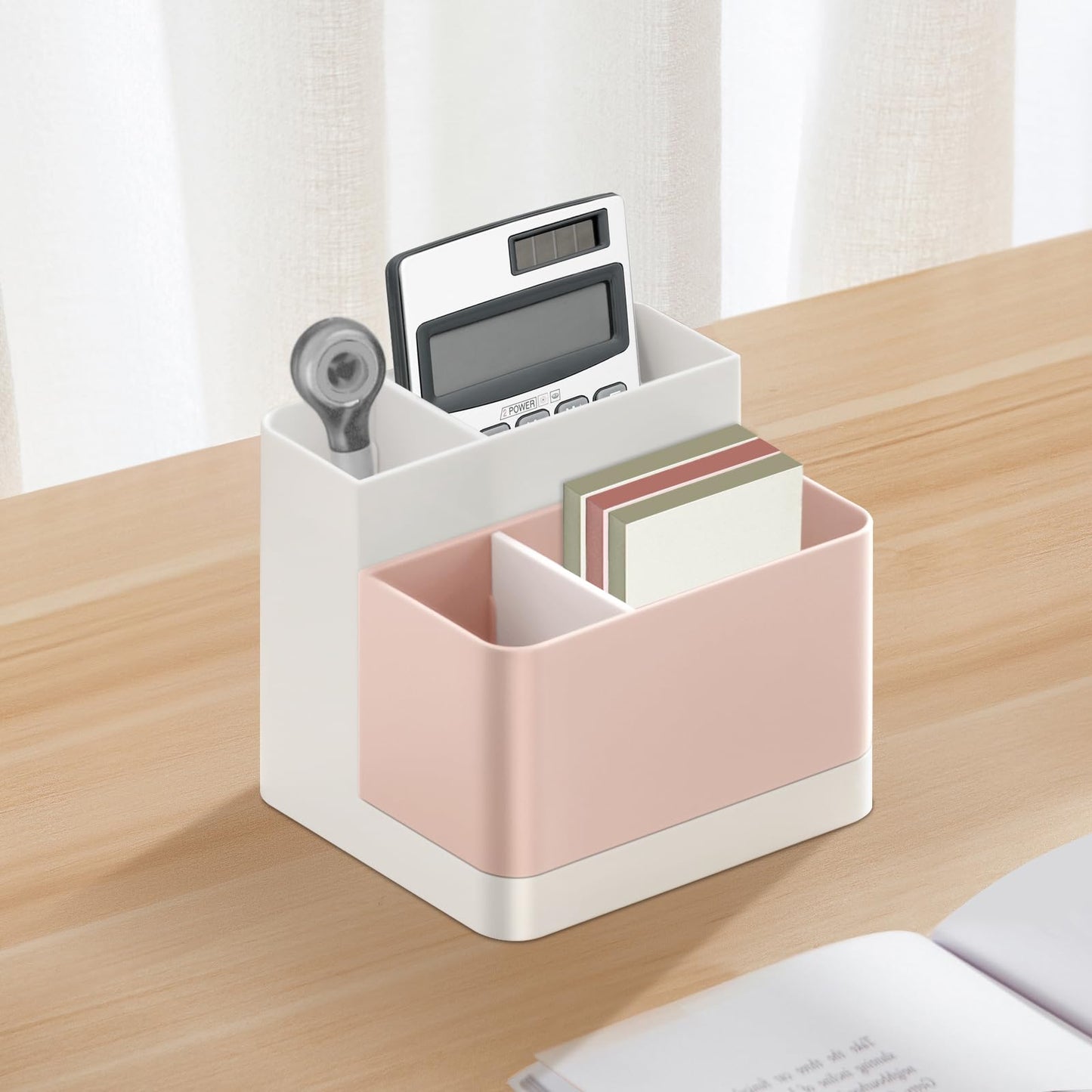 Poeland Desktop Storage Organizer Pencil Card Holder Box Container for Desk, Office Supplies, Vanity Table