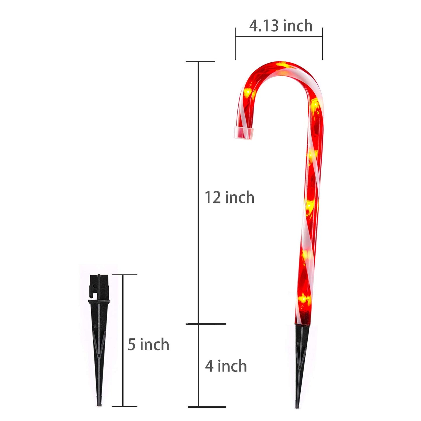 Christmas Candy Cane Lights, 12inch Set of 5 Candy Canes Christmas Pathway Lights Outdoor-TIGOMOOV Candy Cane Christmas Decorations Outdoor for Holidays Lighting up Sidewalk,Yard,