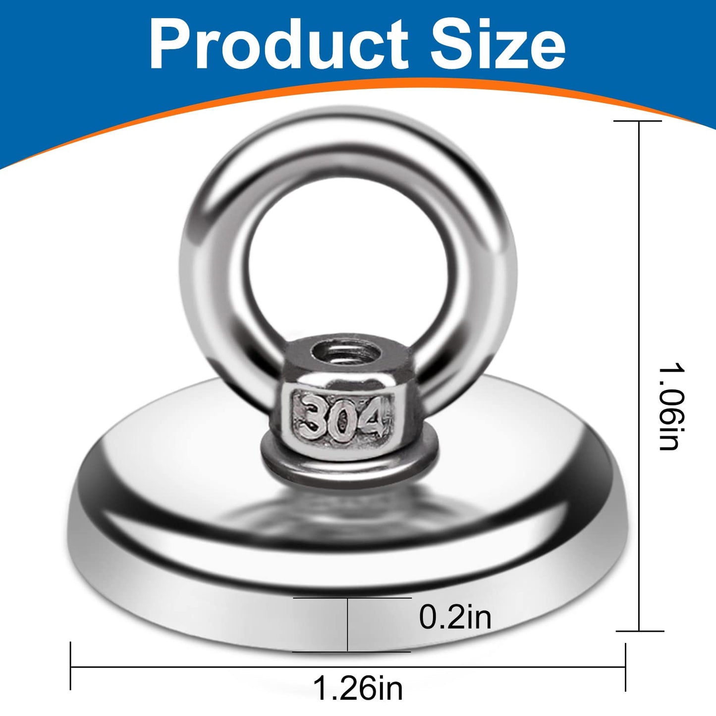 E BAVITE Magnetic Hooks, 100 LB（45KG） Heavy Duty Magnetic Hooks with Countersunk Hole Eyebolt, Perfect for Home, Kitchen, Workplace, Office and Garage, Pack of 10