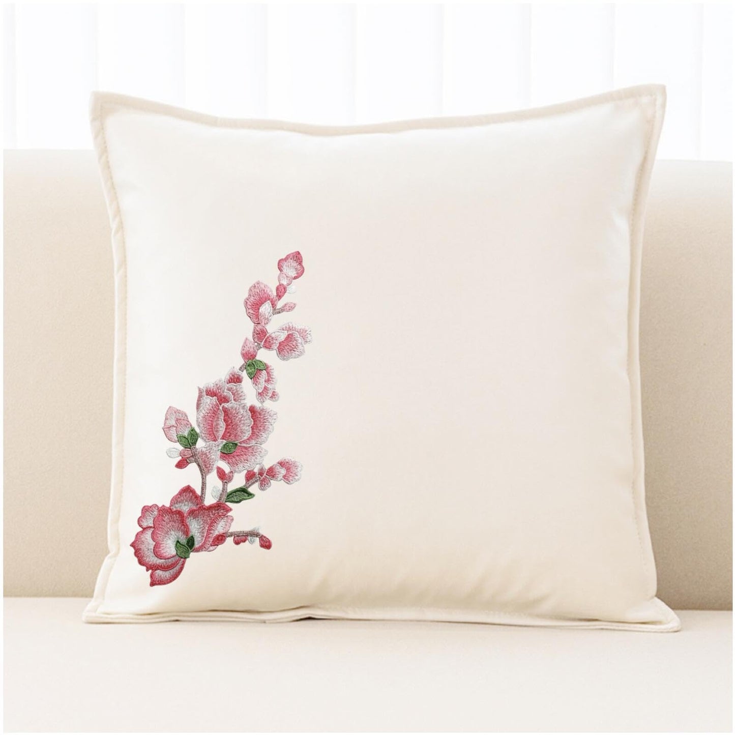 Large Pink Flower Patch, Sew On Embroidered Floral Patch for DIY Clothing, Jeans,Sewing Crafts