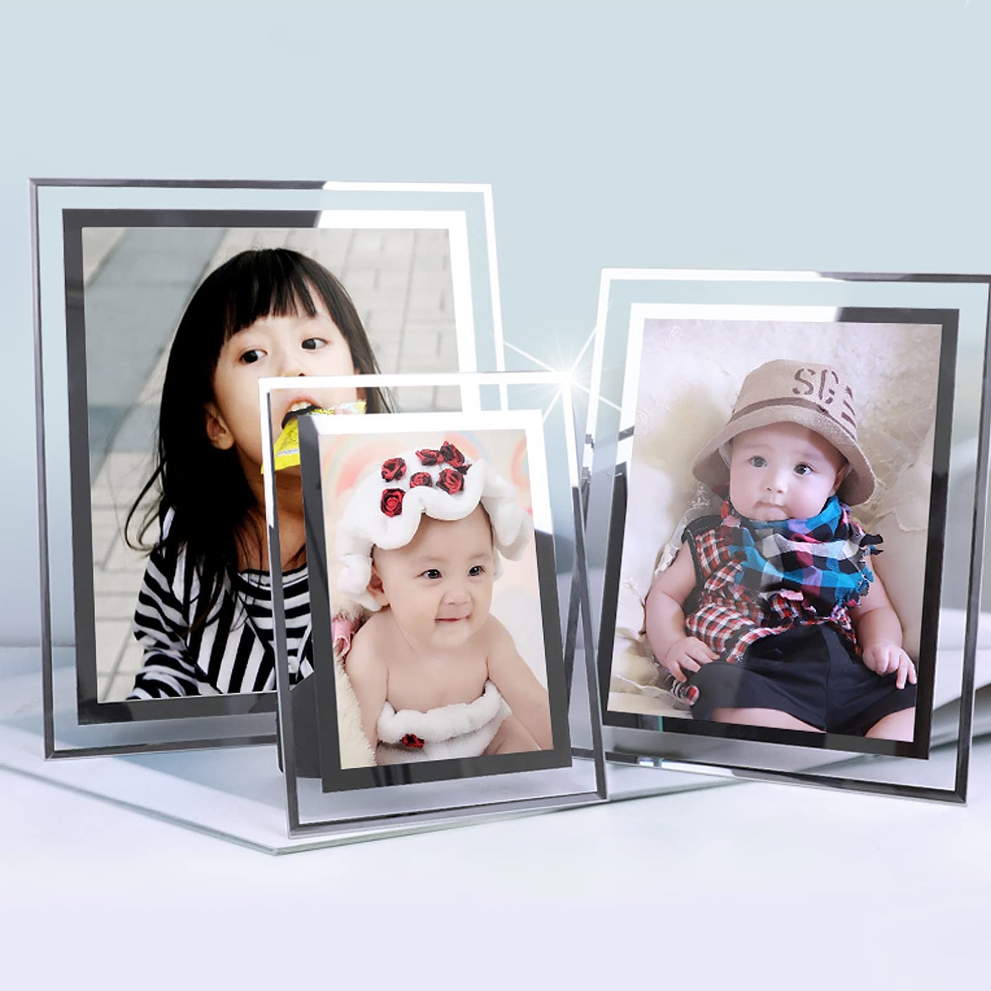 4x6 Glass Frame Small Photo High Transparency Vertical and Horizontal Style for Desk Shelf and Office Table Family Gallery and Wedding or Holiday Decoration