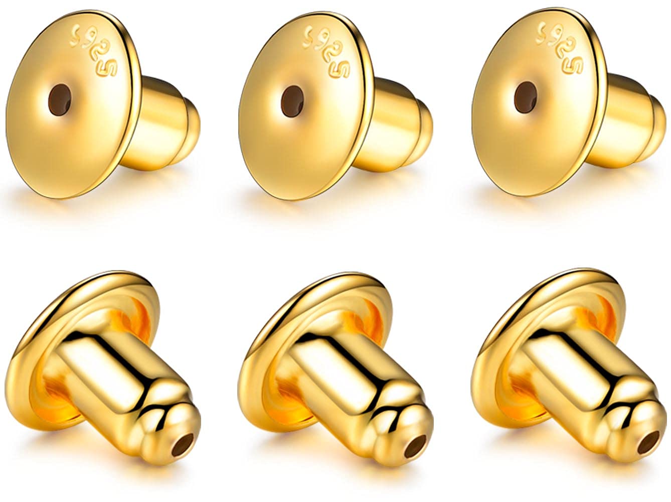 Catinee 14K Earring Backs,Plated Gold Earring Backs for Studs Secure,Hypoallergenic Earring Backs Apply To Earring Backs For Droopy Ears