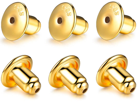 Catinee 14K Earring Backs,Plated Gold Earring Backs for Studs Secure,Hypoallergenic Earring Backs Apply To Earring Backs For Droopy Ears