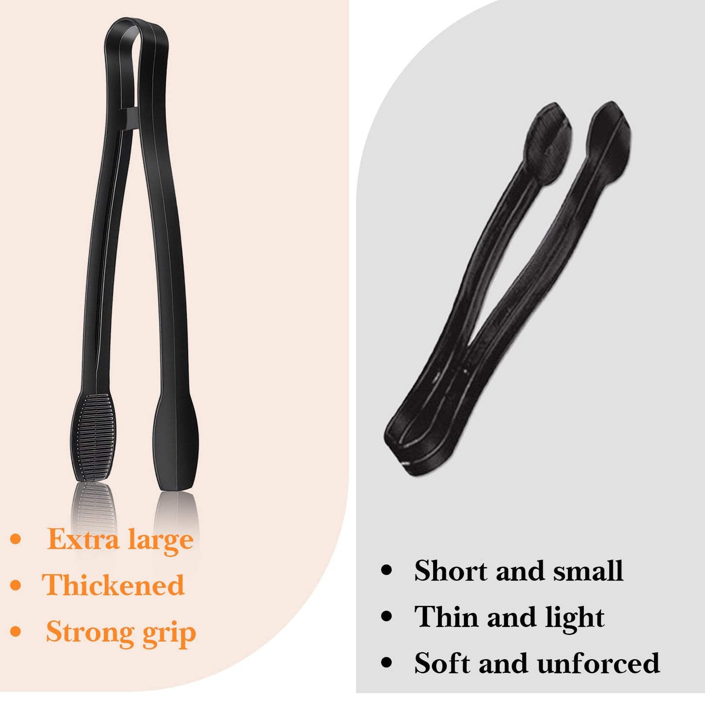 36 Pcs Disposable Serving Utensils Set, Black Plastic Utensils Including 8.3 Inch Spoons 8.5 Inches Forks 9 Inch Tongs for Buffet, Party, Restaurant, Weddings, Picnic