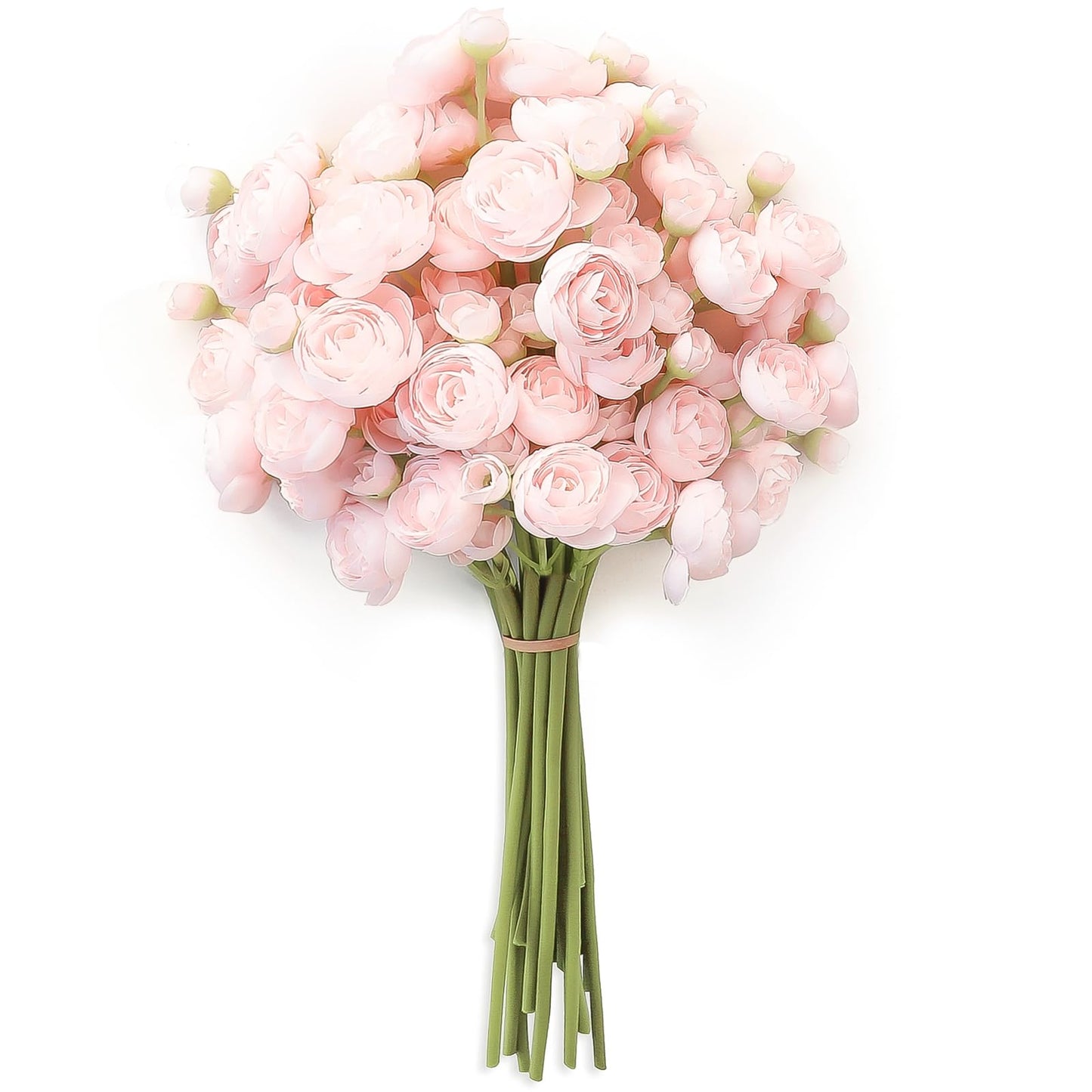 Floroom Ranunculus Artificial Flowers 18 Pcs Blush Faux Silk Mini Ranunculus Bulk Fake Wedding Filler Flowers for DIY Pink Bouquets, Centerpieces, Bridal Shower Decorations & Arrangements