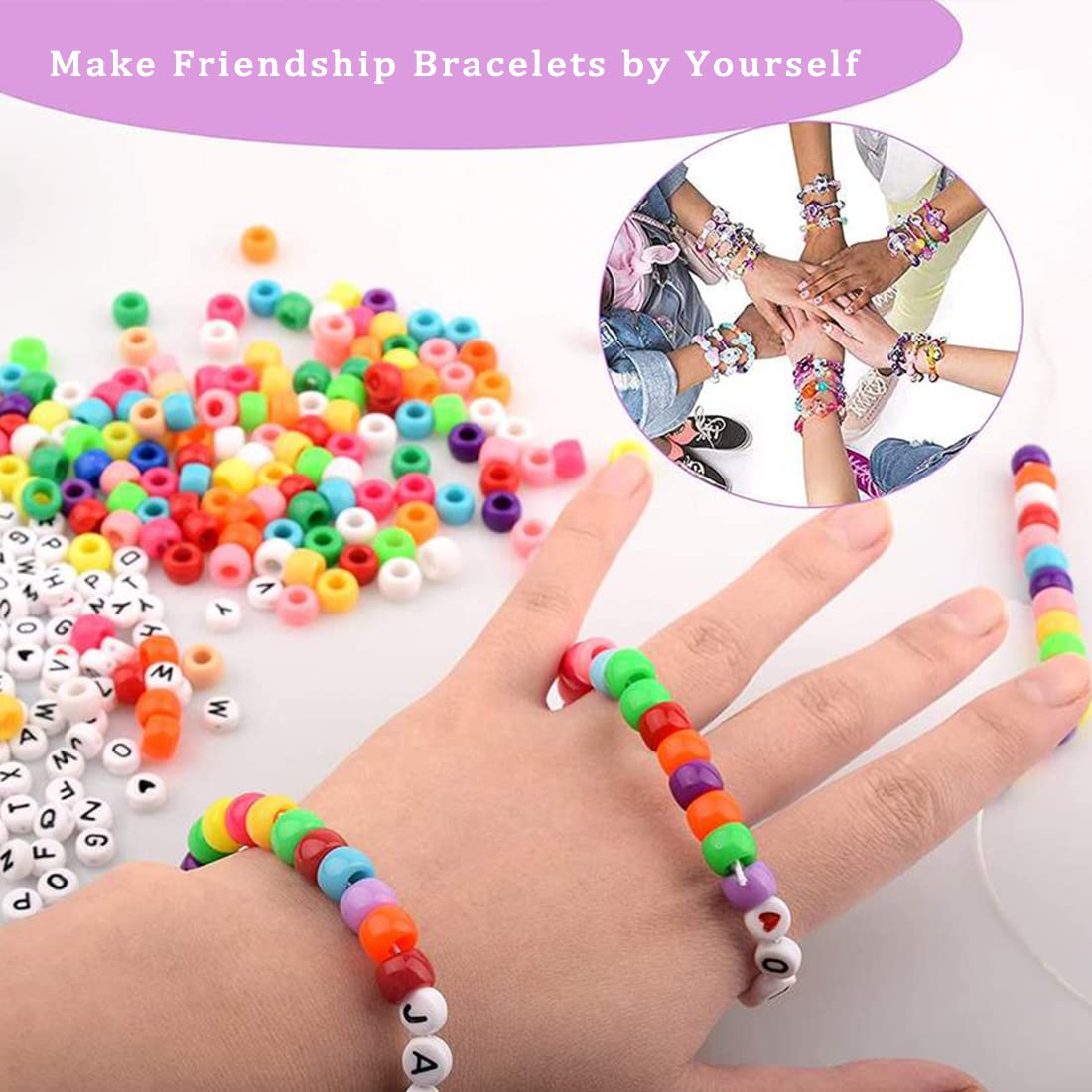 MIIIM 1000PCS 6x9mm Pony Beads Bulk, Halloween Kandi Beads for Bracelets Making Kit, Hair Braids Crafts for Jewelry Making (Halloween)