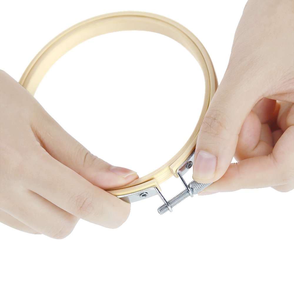 6 Pieces 6 inch/ 15cm Round Embroidery Hoops Bamboo Circle Cross Stitch Hoop Rings for Craft Sewing