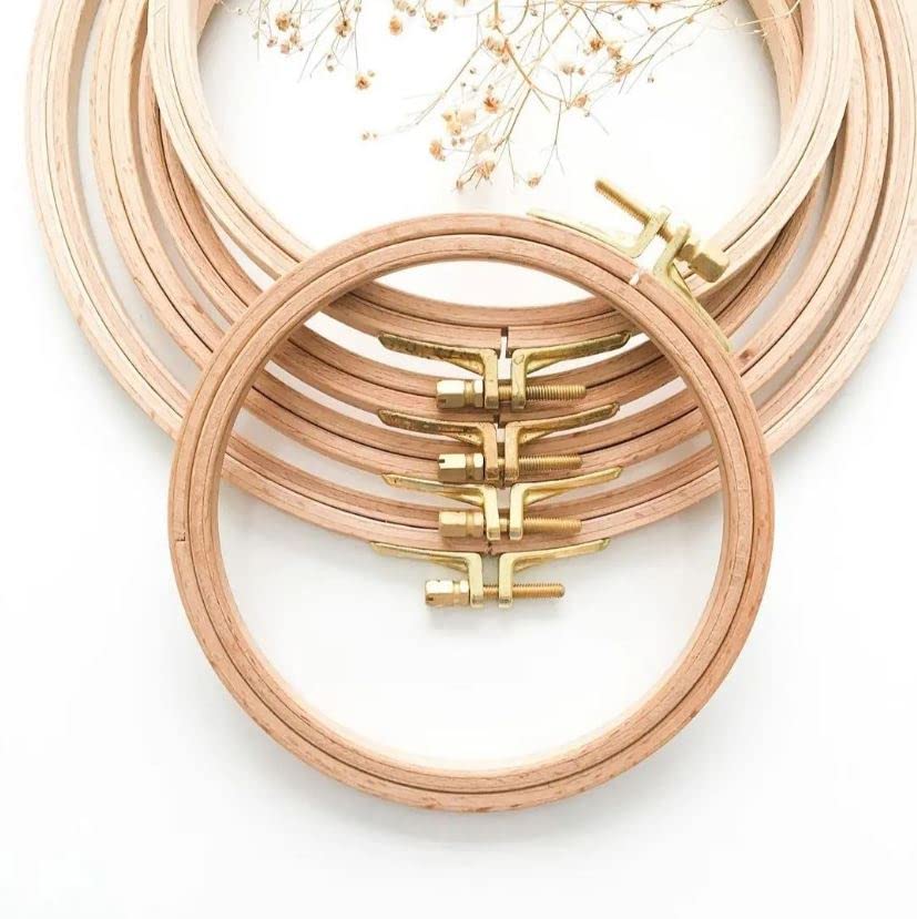Premium Beech Wood Gold Clasp Embroidery Hoop 8mm (160mm = 6.29" ~ Approx 6")