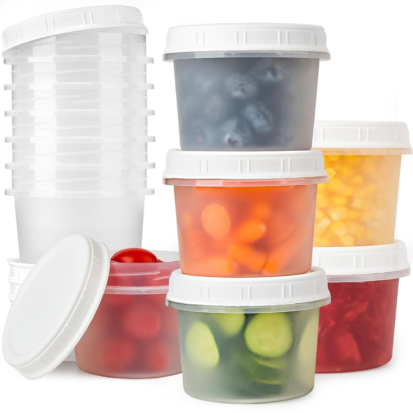 TUZAZO 20 Oz Food Storage Containers with Screw Lids, 6-Count Reusable Small Plastic Soup Containers for Portion and Meal Prep | Microwave-, Freezer-, Dishwasher-Safe | BPA Free