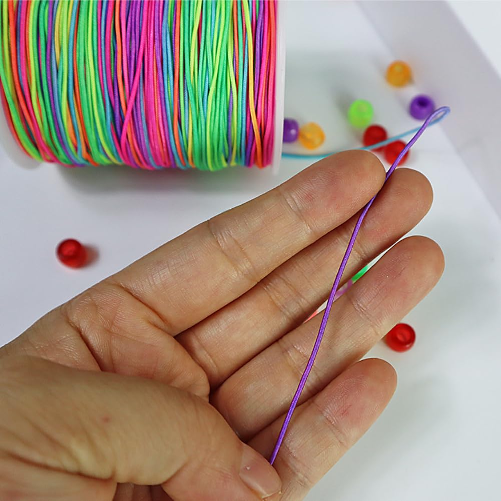 Ewparts 1mm 109 Yard Stretchy Bracelet String Elastic String for Bracelets Sturdy Rainbow Elastic String Elastic Cord for Jewelry Making, Bracelet Making,Necklaces, Beading and Crafts, 1.0mm