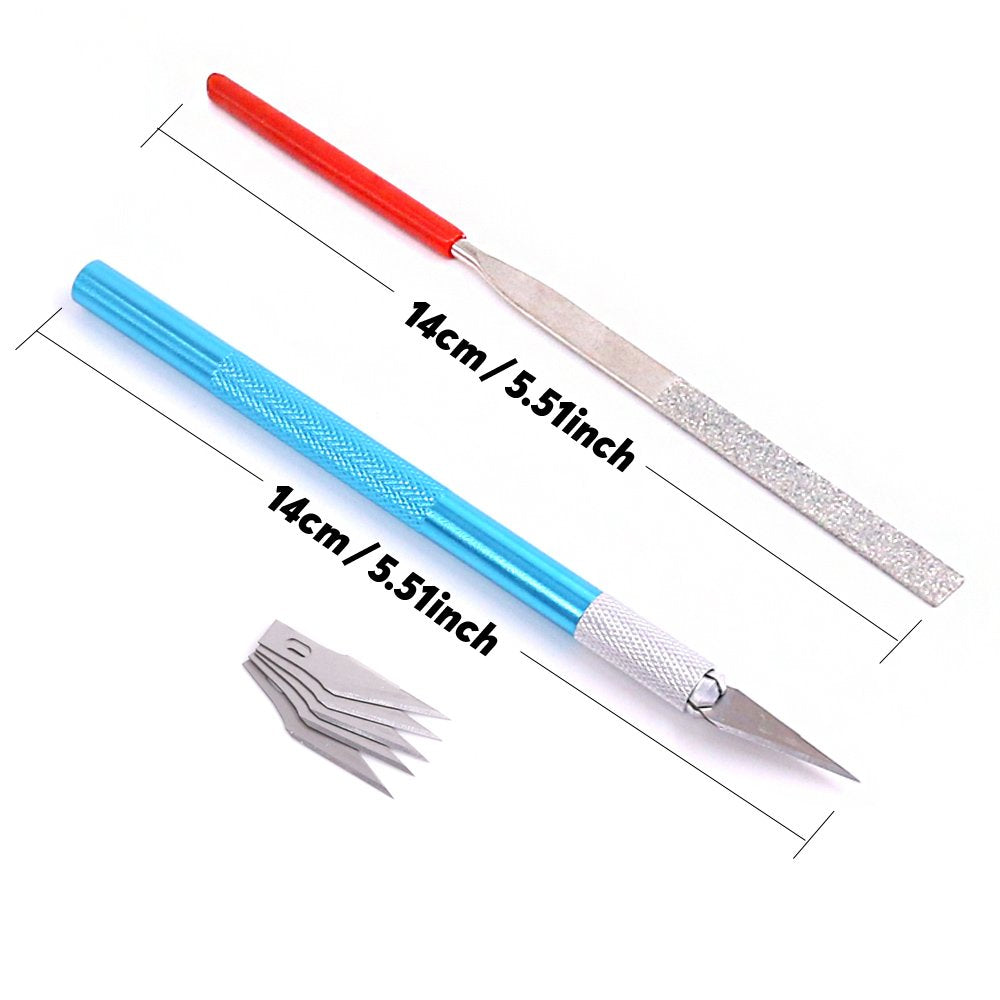 Rustark 9Pcs Model Tools Kit Hobby Building Tools Craft Set for Basic Model Building, Repairing and Fixing