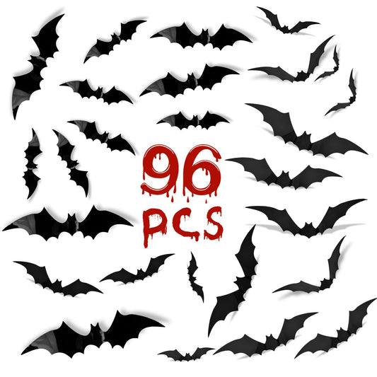 Halloween Decorations Clearance Bats 96 Pcs, Halloween Decorations Indoor Clearance, Halloween Decor Wall Decor, Bats Halloween Decorations Outside Clearance for Bedroom Halloween Party Decorations