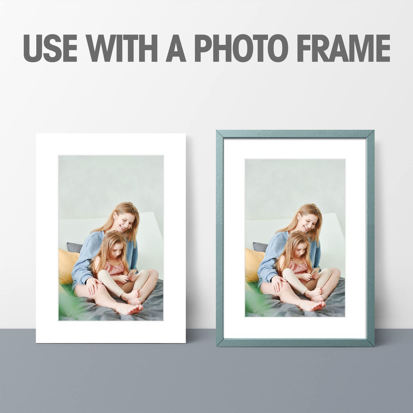 Golden State Art, Pack of 10 White Pre-Cut 5x7 Picture Mat for 4x6 Photo with White Core Bevel Cut Mattes Sets. Includes 10 High Premier Acid Free Bevel Cut Matts & 10 Backing Board & 10 Clear Bags