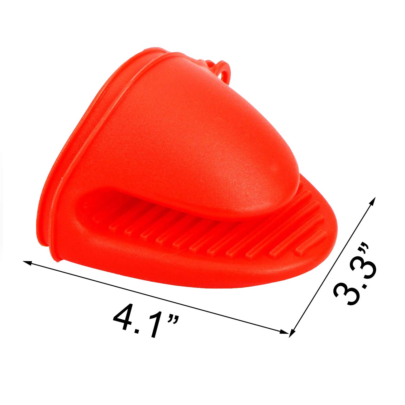 2 Pairs Mini Oven Gloves Silicone Heat Resistant Cooking Pinch Mitts Potholder for Kitchen Cooking & Baking (Red and Blue)