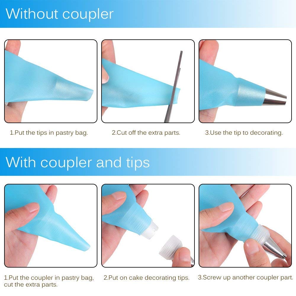 Cake Decorating Tips and Icing Piping Tips Coupler With 48pcs Piping Tips Instructions
