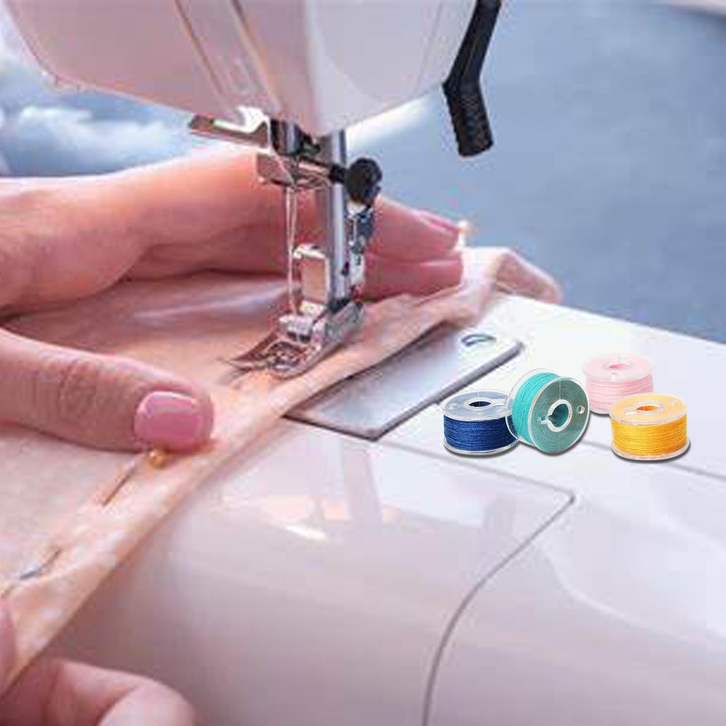 50Pcs Bobbins Sewing Threads Kit 25 Colors 500 Yards Sewing Polyester Thread Spools with 25Pcs Same Color Prewound Bobbins for Hand Sewing DIY Emergency Travel Sewing Machine Use