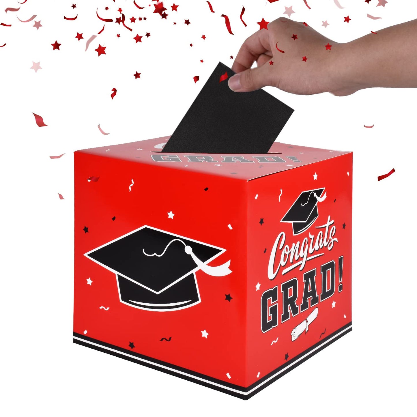 Gatherfun Graduation Decorations 2026 Grad Card Box for Gift Graduation Party Favors Decor Party Supplies Red