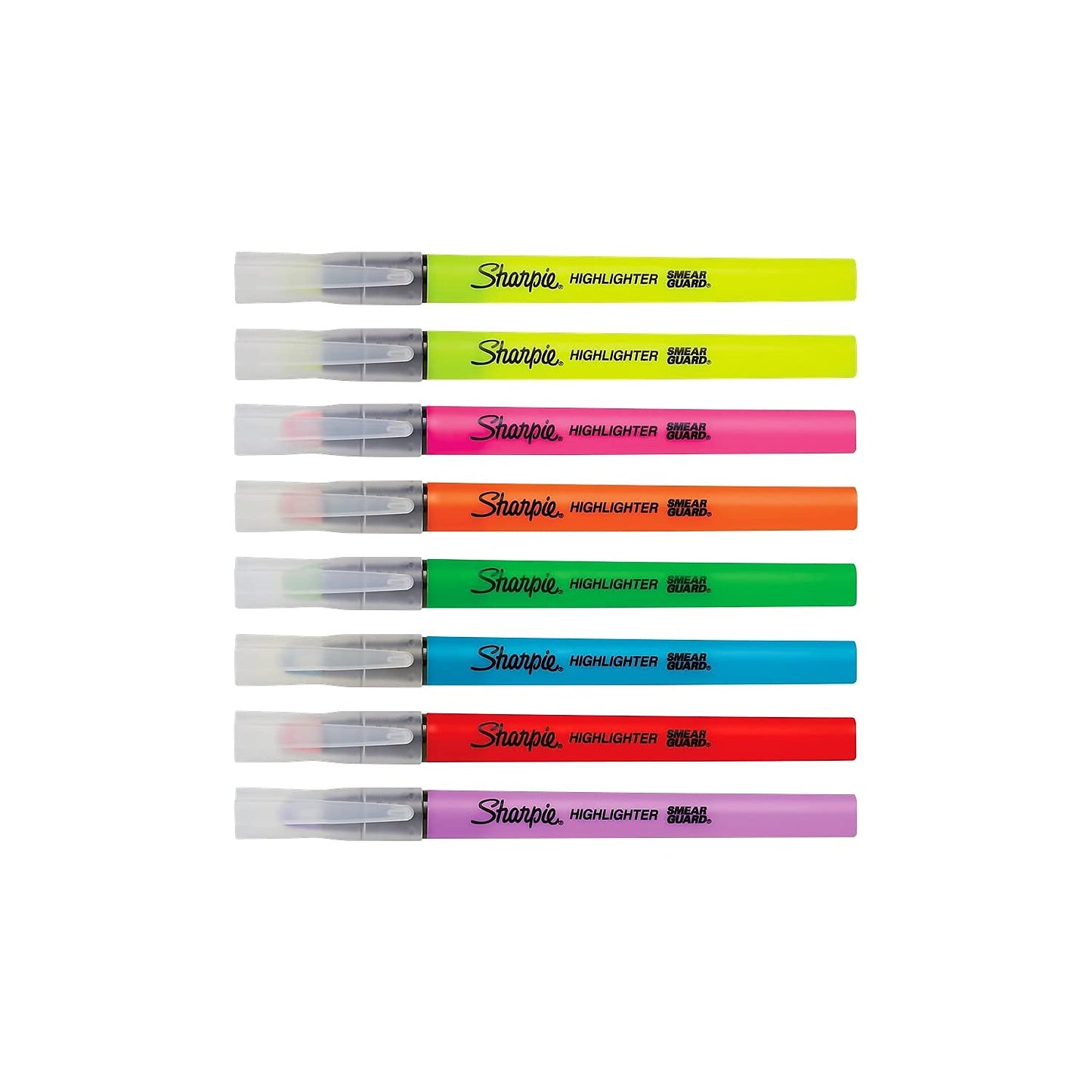 Sharpie Clear View Highlighter Sticks, Chisel Tip, Assorted Fluorescent, 8 Count - School, Home, and Office Use, Teacher Supplies