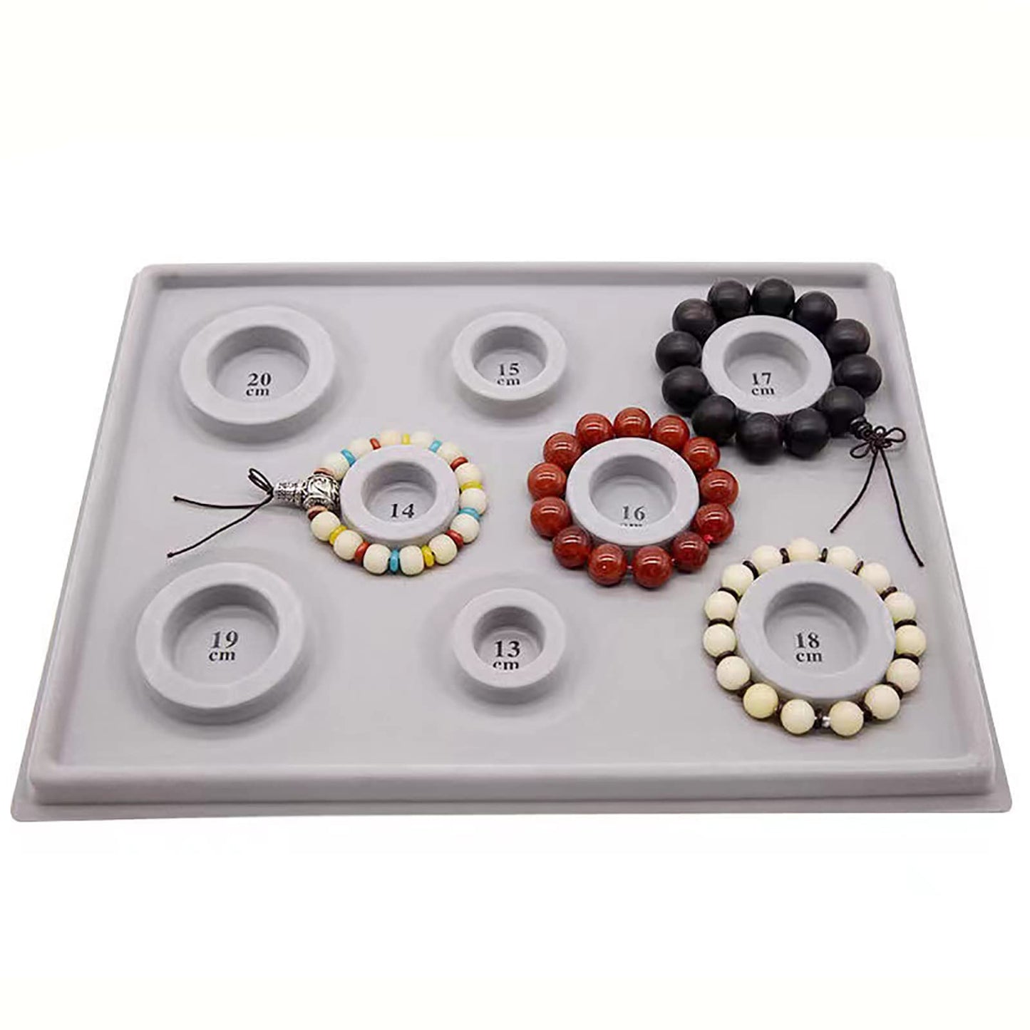 Bead Design Board, DIY Jewelry Production Tray, Flocked Bead Board for Bracelet, Necklace Beads, Jewelry Manager Tray, Sorting and Organizing, Grey