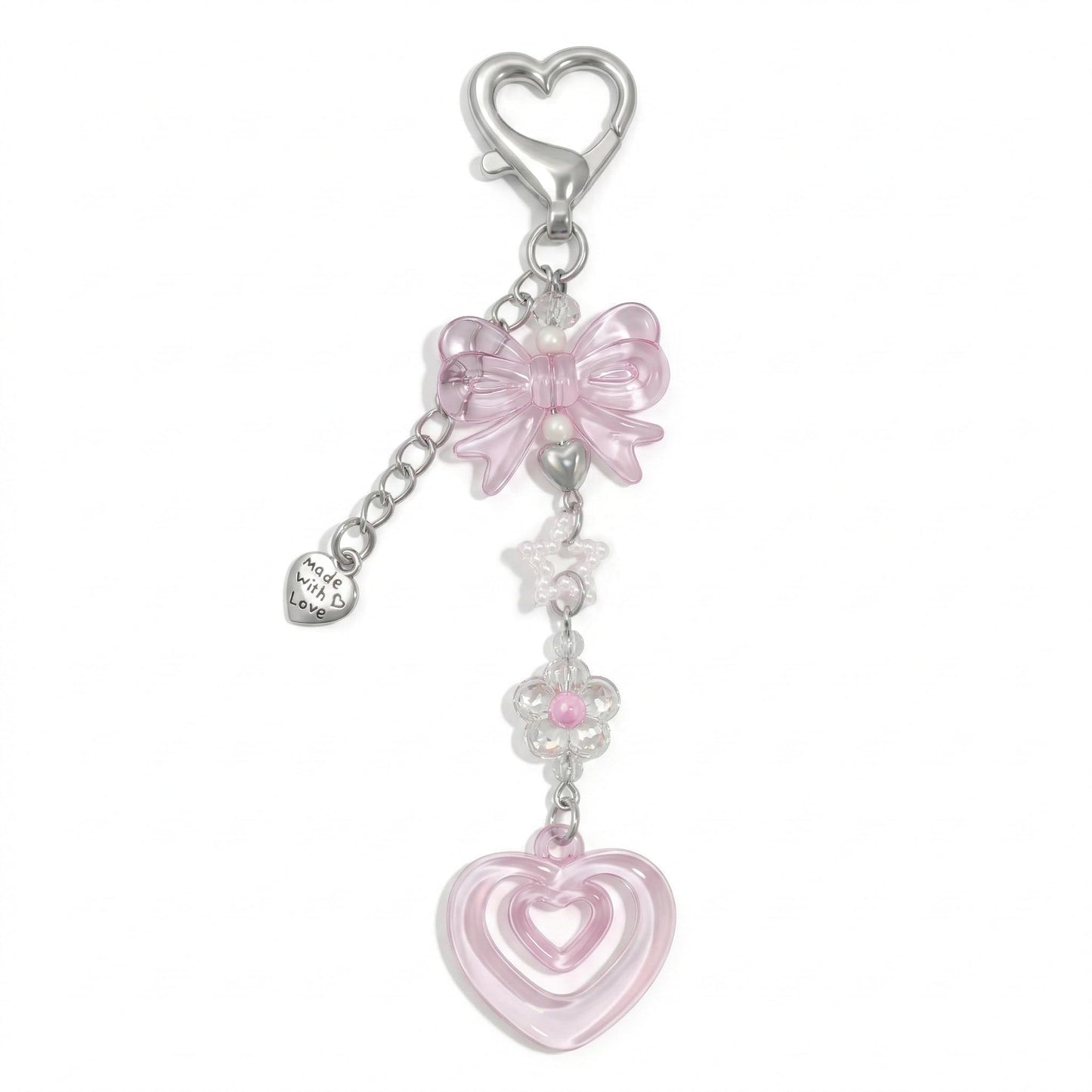 AGEN KGEN Novelty keychains Aesthetic Y2K Keychain Charms Stylish Keychains Accessories for Women Bag Purse Gifts (1x Pink Bow Heart)