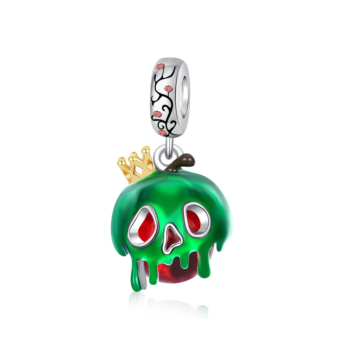 Alstade Crowned Drip Apple Charm 925 Sterling Silver Charms fits Bracelets and Necklace Pendant Bead Charms Jewelry Present for Women Family Friends