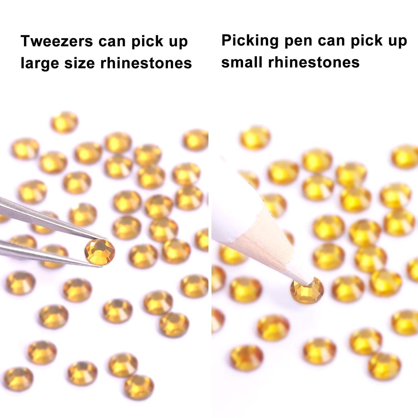 MEIBITE 6796PCS Topaz Hotfix Rhinestones Crystal Stones Glass for Fabric Clothes Shirts Sparkly Flat Back Round with Tweezers and Picking Pen (SS6~SS30 Set)