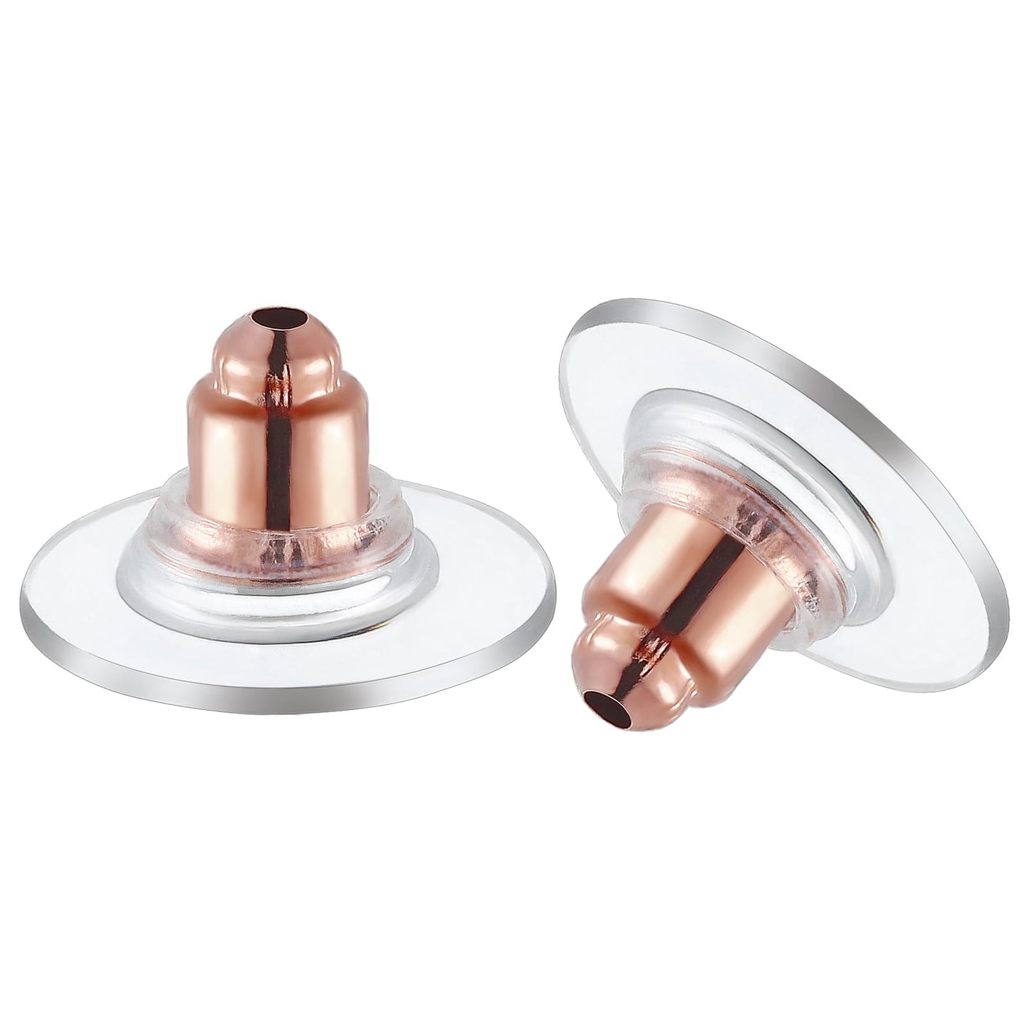 200 Pcs Earring Backs for Droopy Ears Backs Replacements Earring Backs for Heavy Bullet Clutch(Rose Gold)