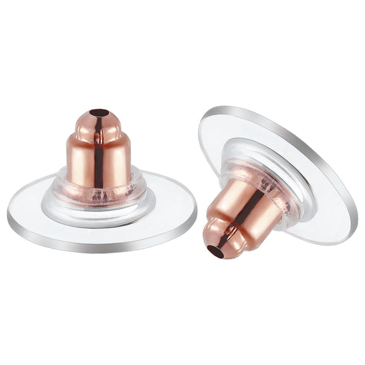 200 Pcs Earring Backs for Droopy Ears Backs Replacements Earring Backs for Heavy Bullet Clutch(Rose Gold)