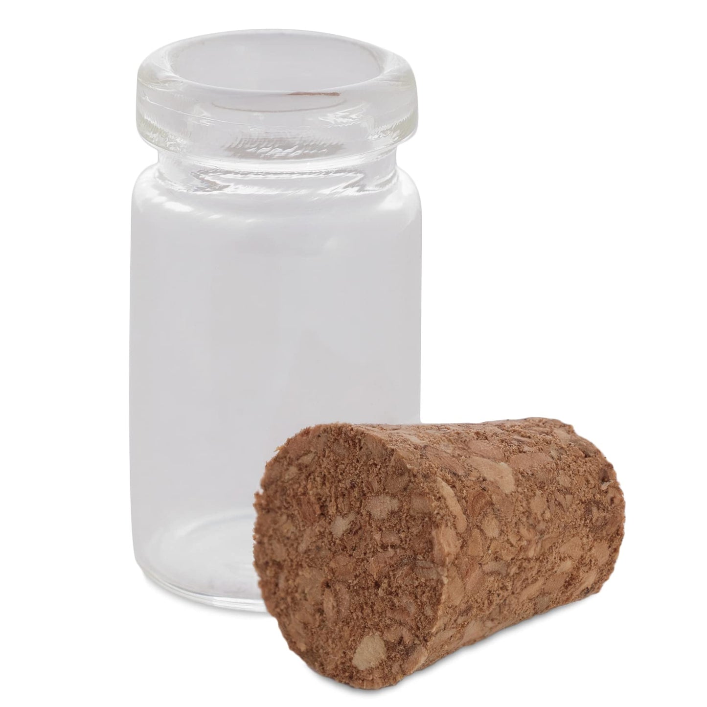 Clear Glass Jars Bottles 50 Pack Mini, Tiny, Cork Stoppers, Arts & Crafts, Projects, Decoration, Party Favors, 18mm x 10mm Diameter