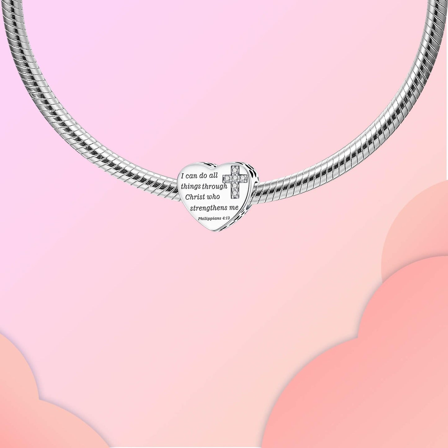 LUXILLA I can do all things through Christ who strengthens me Philippians 4:13 Charm Silver Charms 925 Sterling Silver fits Bracelets Necklace Pendant Bead Charms Jewelry Gift