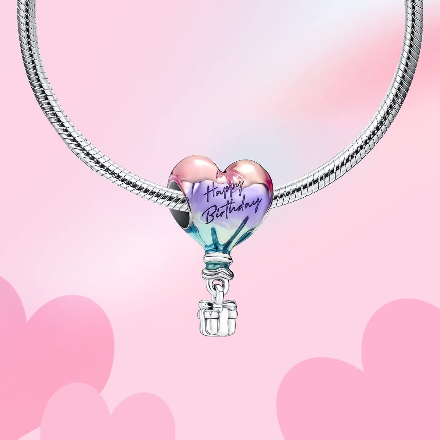 Alstade Happy Birthday Hot Air Balloon Charm 925 Sterling Silver Charms fits Bracelets and Necklace Pendant Bead Charms Jewelry Present for Women Family Friends