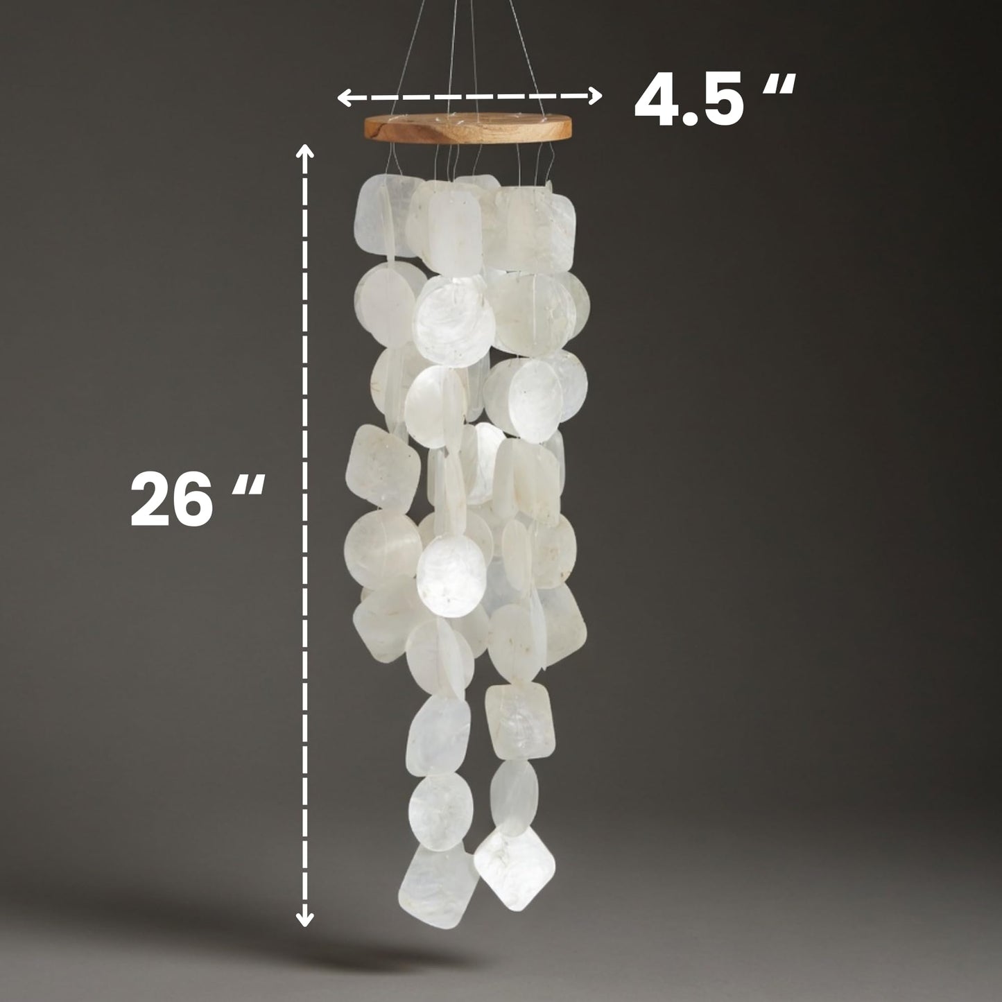 Solange & Frances Natural Capiz Shells Wind Chimes for Outside. Spring Decor Wind Chimes Patio Decor. Unique Gift Ideas for Mom, Birthday Gifts for Women