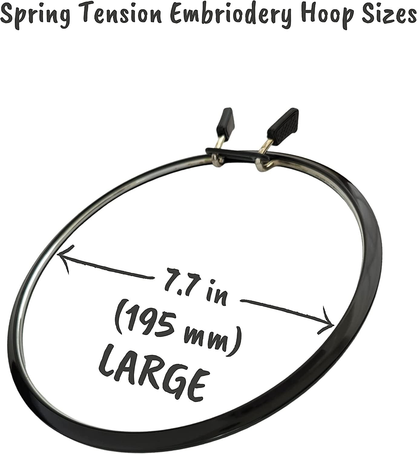 Nurge Premium Quality, Metal Spring Tension Embroidery Hoops, Cross Stich Hoop, Darning Hoops, Embroidery Tension Shed (Black, Siz Mix)