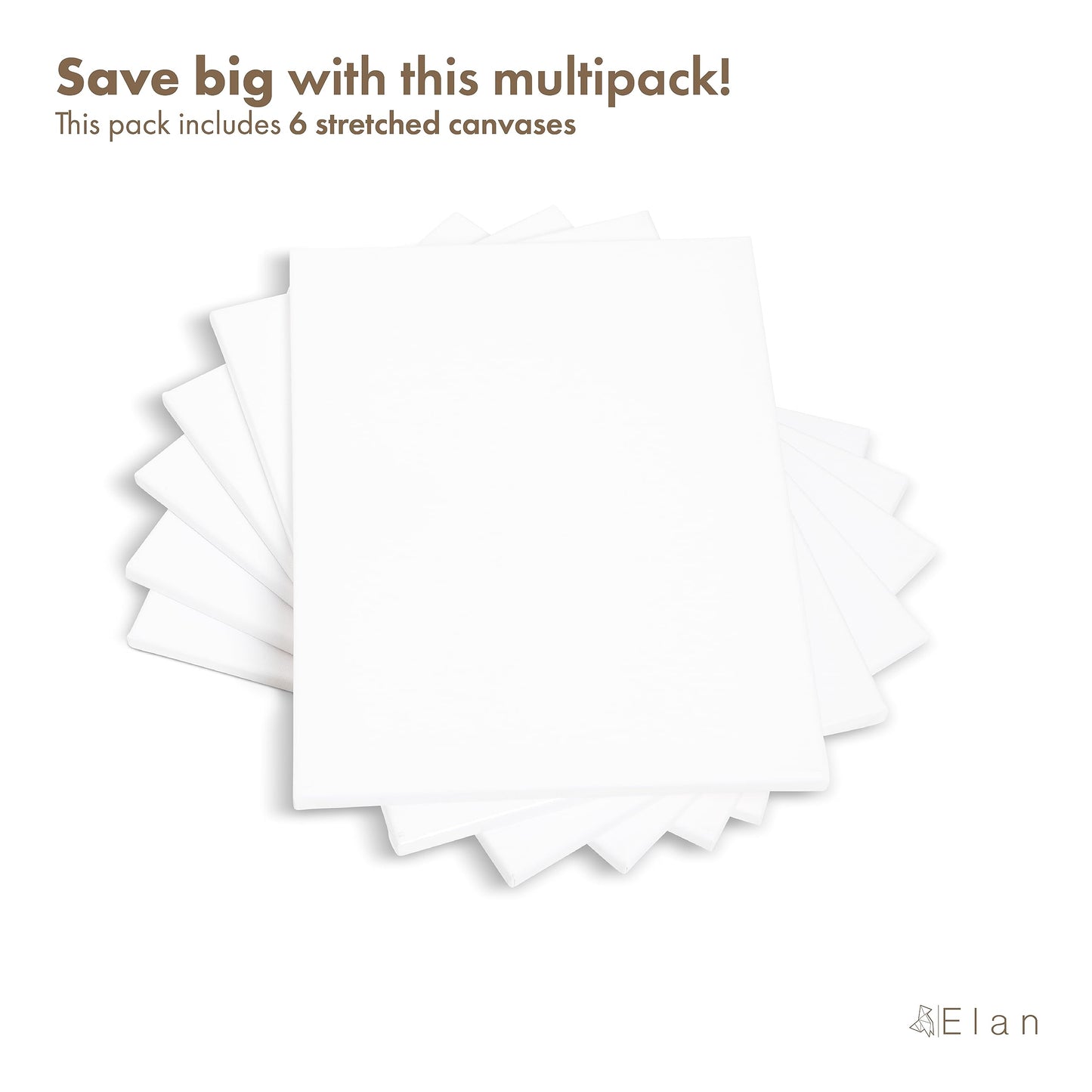 Stretched Canvases 8x10, 6-Pack Canvases for Painting, Painting Canvas Bulk, Stretched Canvas for Adults Blank Canvas for Painting, Painting Canvases Paint Canvases for Painting Art Canvas