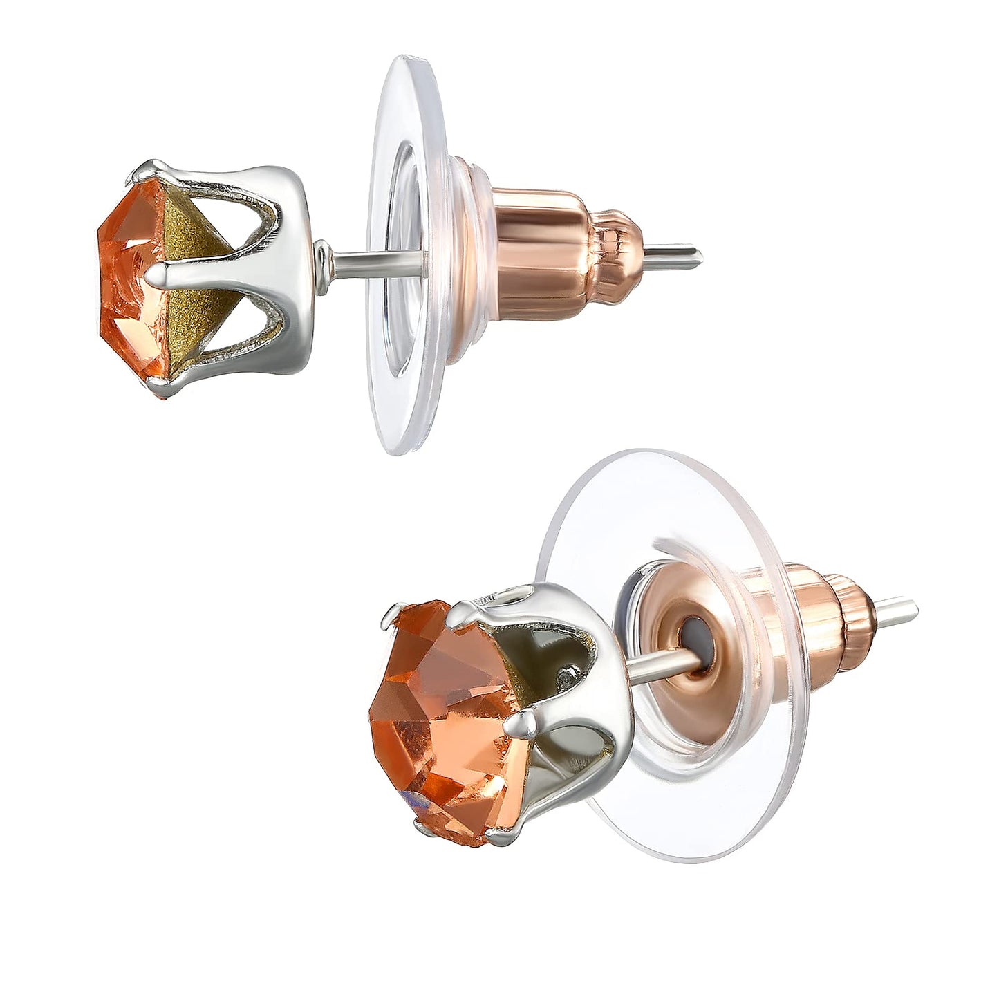 200 Pcs Earring Backs for Droopy Ears Backs Replacements Earring Backs for Heavy Bullet Clutch(Rose Gold)