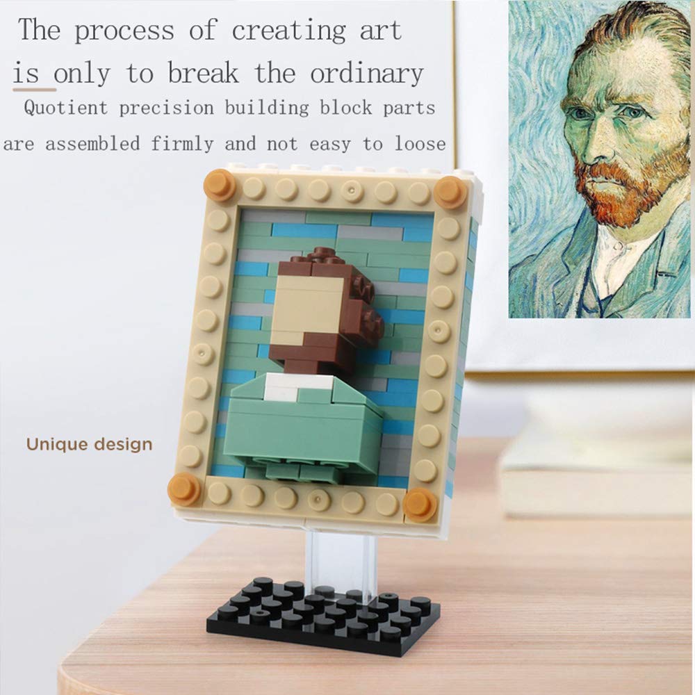 4 Pcs World Famous Painting MOC Building Blocks Toy Set, Compatible with Lego Building Set,Art Portrait Toys,Educational Classic Toy Bricks,STEM Gift Toys for Kids Boys Girls