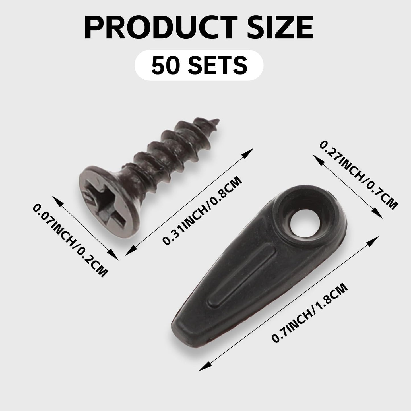 50 Pcs Picture Frame Backing Clips Buckle Black Back Pictures Frame Hardware Backing Clips Flat Metal Turn Button with Screws for Pictures Hanging, Artwork, Gift Box, Decoration Box