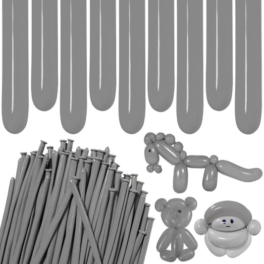 ZBYDNG Grey Long Balloons Premium 260 Twisting Animals Magic Balloons for Birthday Kids Wedding Party Supply 100pcs