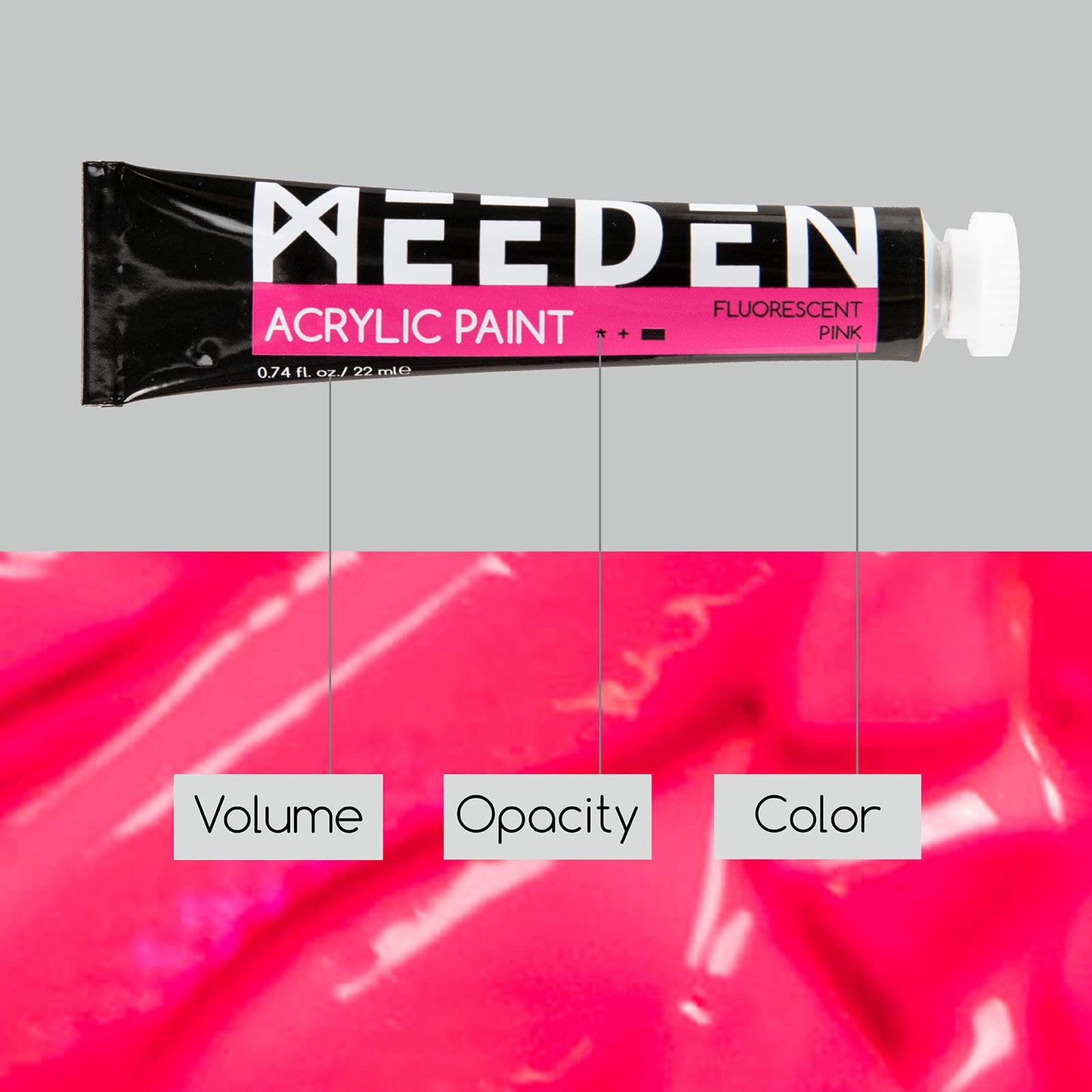 MEEDEN Fluorescent Acrylic Paint Set, Heavy Body Neon Acrylic Paint Tubes, 6 Colors 0.74 oz/22 ml, Glow in the Dark Acrylic Paints, Non Toxic Art Craft Paints for Artists Adults Beginners