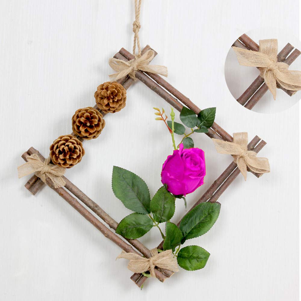 4 Rolls of Natural Burlap Fabric with Burlap Ribbon for Christmas Tree Gift Wrapping Wedding Event Party Home Bows Crafts Decoration, 11 Yards Long 0.8 inch Wide each Roll (Natural)