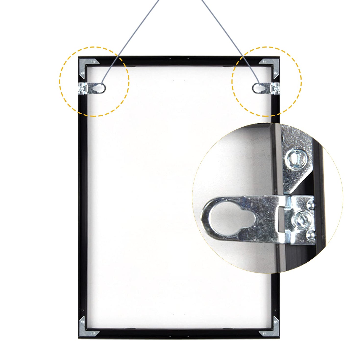 30 Sets of Metal Frame D-Ring Picture Hangers with Screws and Screwdrivers - for Open-Type Frame Channels Will Not Damage Photo Frames