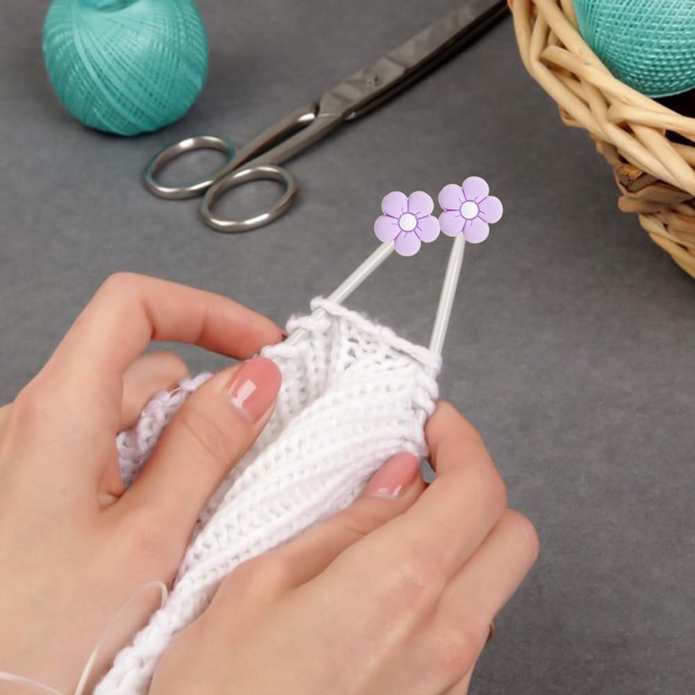 10 Pack Cute Flower Needle Point Protectors Silicone Needle Point Protectors Knitting Accessories and Supplies Knitting Needle Stoppers Knitting Needles Point Protectors Knitting Tools