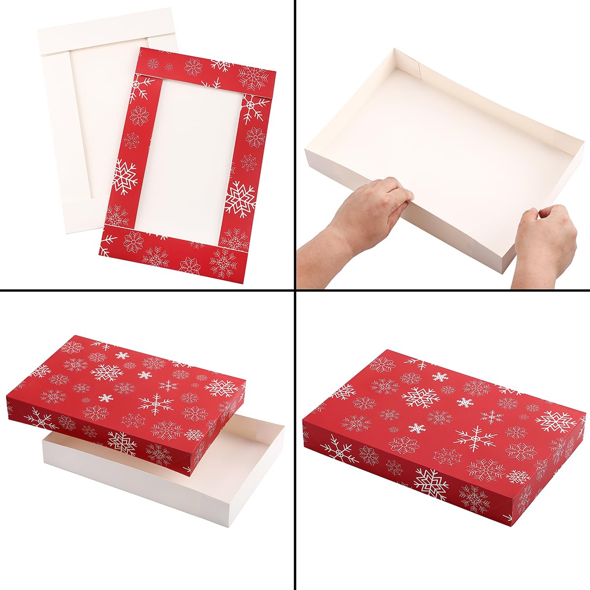 NUJOVI 13 Piece Christmas Gift Boxes with Lids - Premium Robe Boxes with 4 Inch Deep and Shirt Boxes Also Good for Pants, Lingerie, Sweaters, Clothing