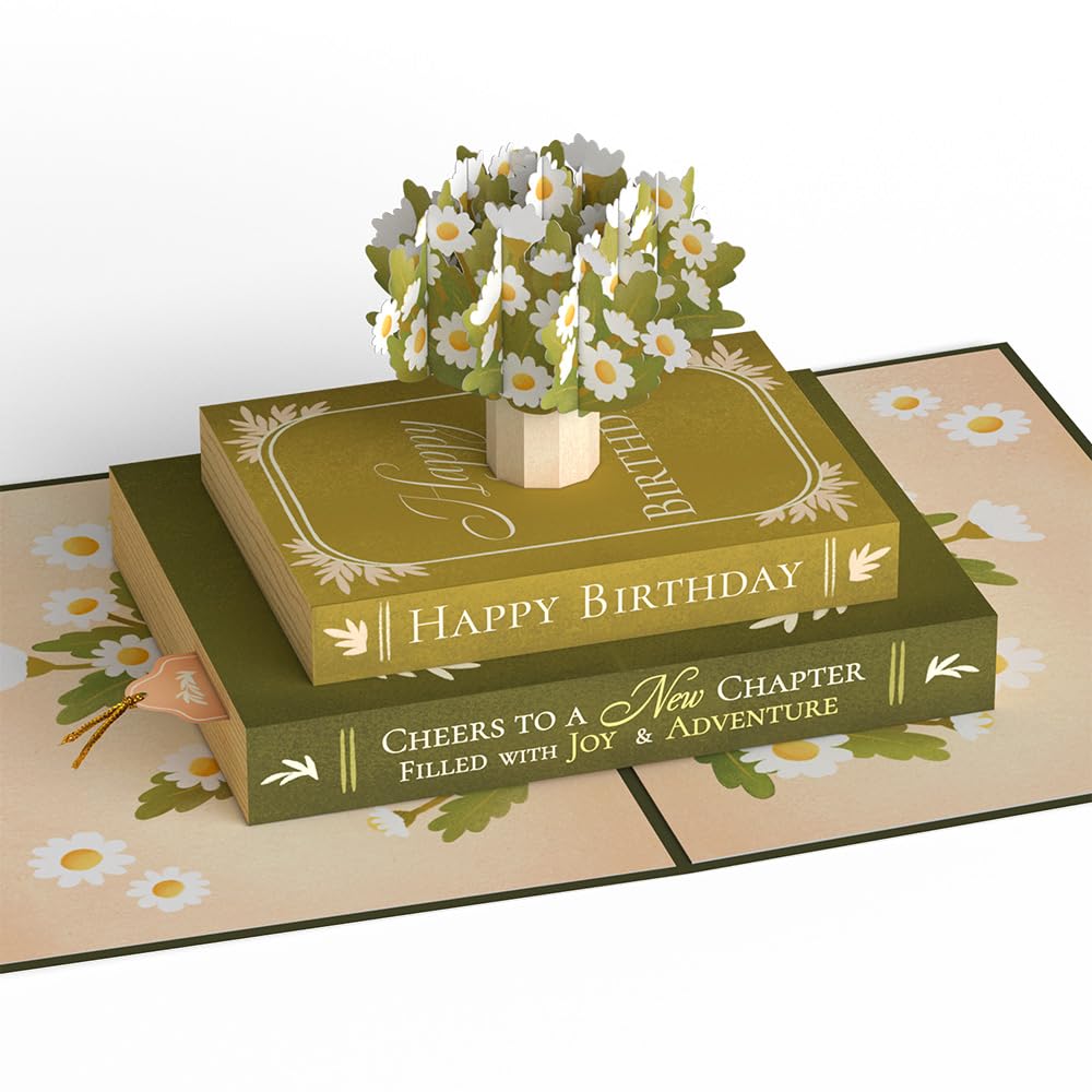 Lovepop Birthday Pop-Up Card for Her and Him - 3D Greeting Cards for Boys, Girls, Men, Women - Cheers to A New Chapter - 5" x 7 Card - Blank Notecard & Envelope Included