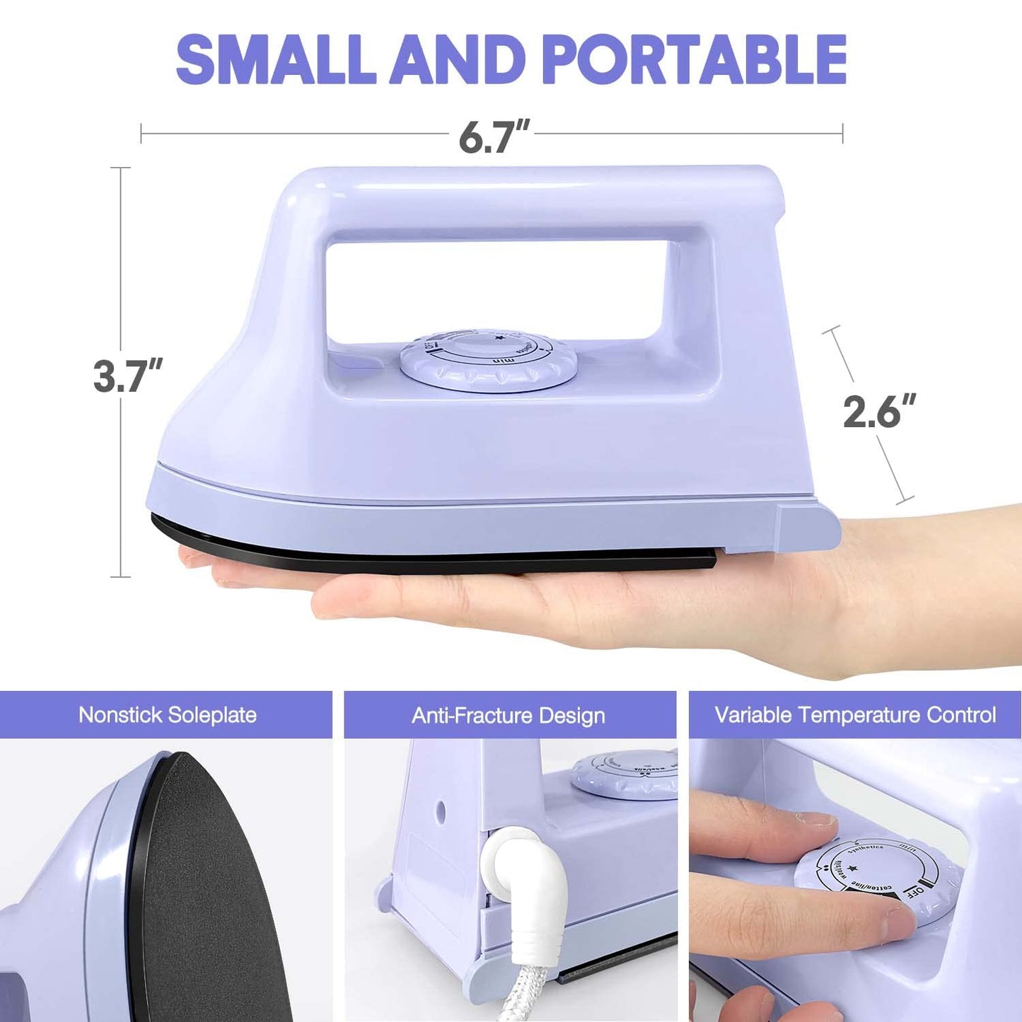 Mini Crafts Iron Handy Heat Press Machine Kit Portable with PVC Doormat for Heat Transfer, Charging Base Accessories for DIY T-Shirt Shoe Bag Vinyl Projects
