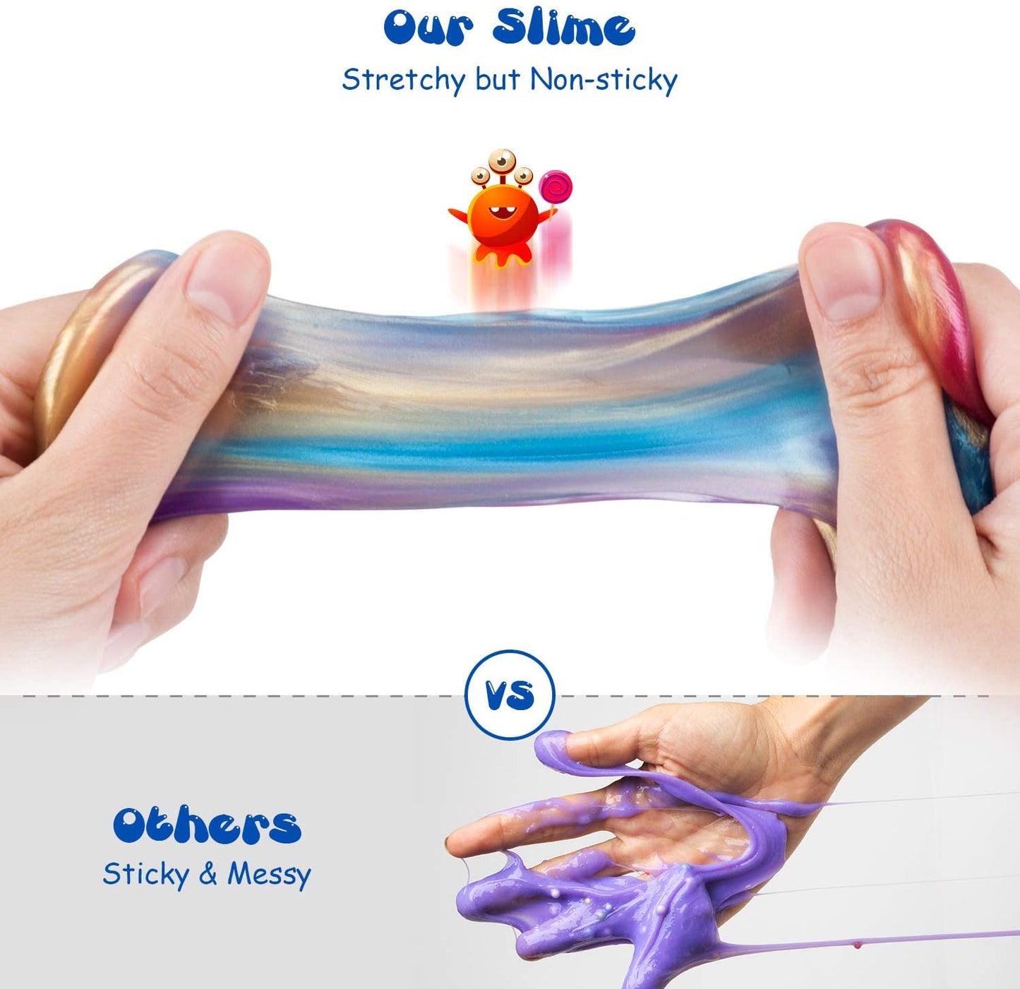 Joyjoz Kids Slime, 24 Pack Galaxy Slime Ball Kits with Crystal Slime, Party Favors, Unicorn Slime, Fluffy & Stretchy, Non-Sticky, Stress Relief, Super Soft for Girls & Boys